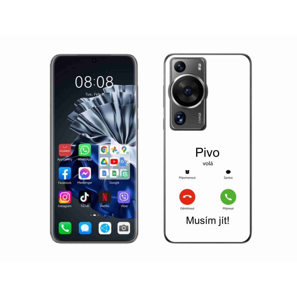 Gél borítás mmCase a Huawei P60 Pro - sör hívja fehér háttérrel