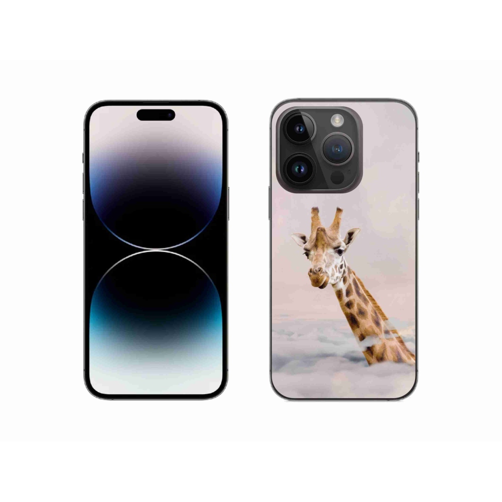 Zselés borítás mmCase iPhone 14 Pro készülékhez - zsiráf a felhőkben