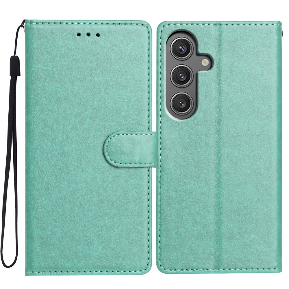 Vérrögök könyv tok Samsung Galaxy S25 - kék-zöld