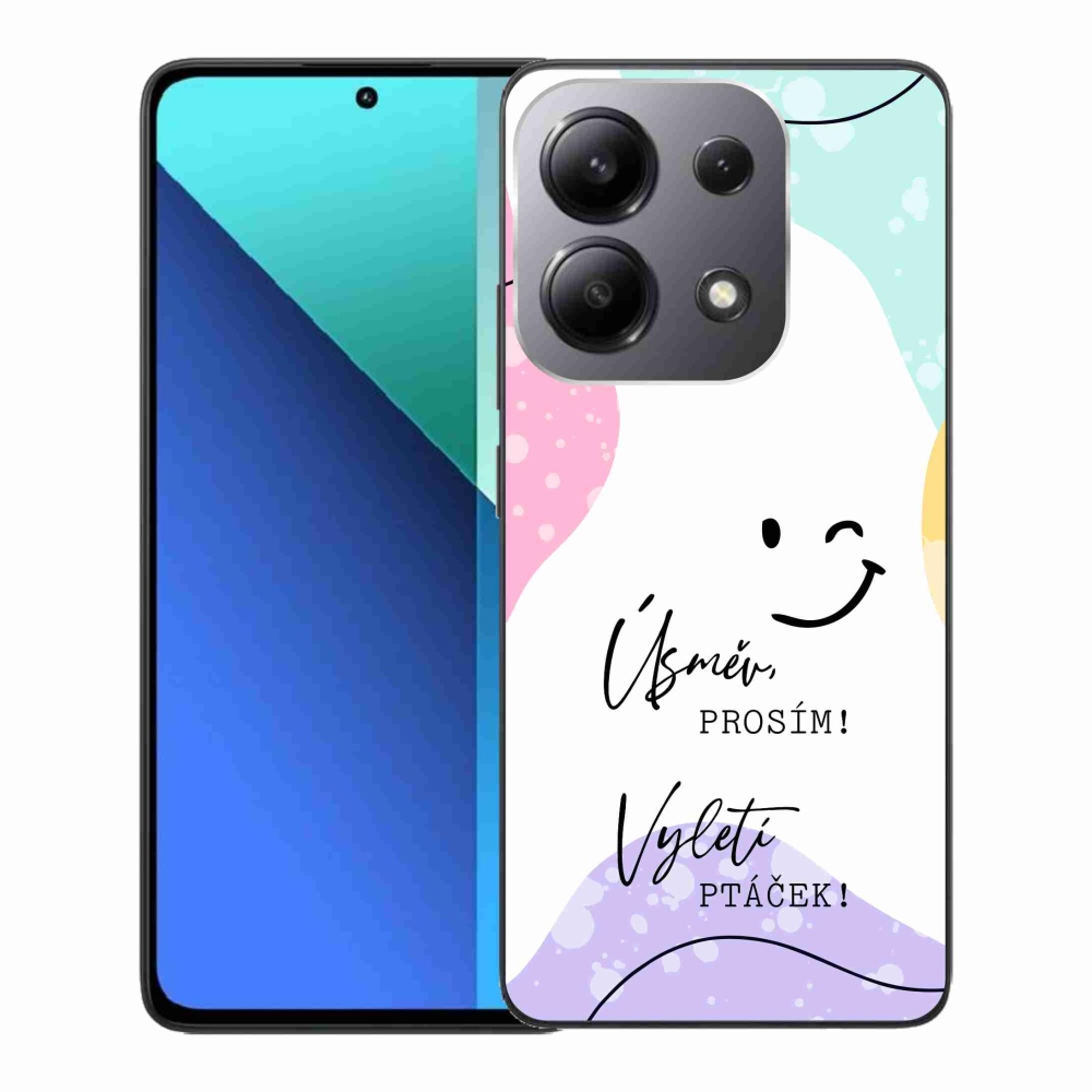 Gél borító mmCase a Xiaomi Redmi Note 13-hoz - vicces szöveg 4 fehér háttérrel