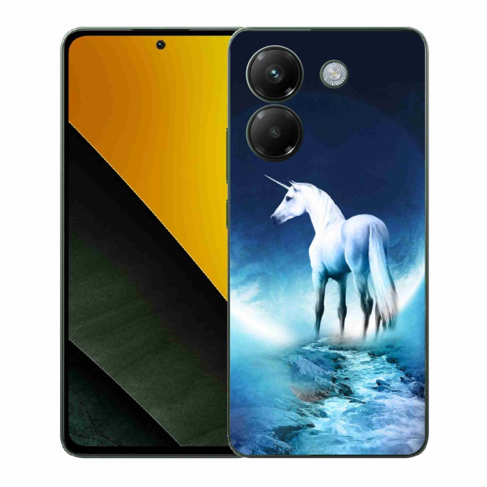 Zselés borítás mmCase a Xiaomi Poco M7 Pro 5G számára - fehér egyszarvú
