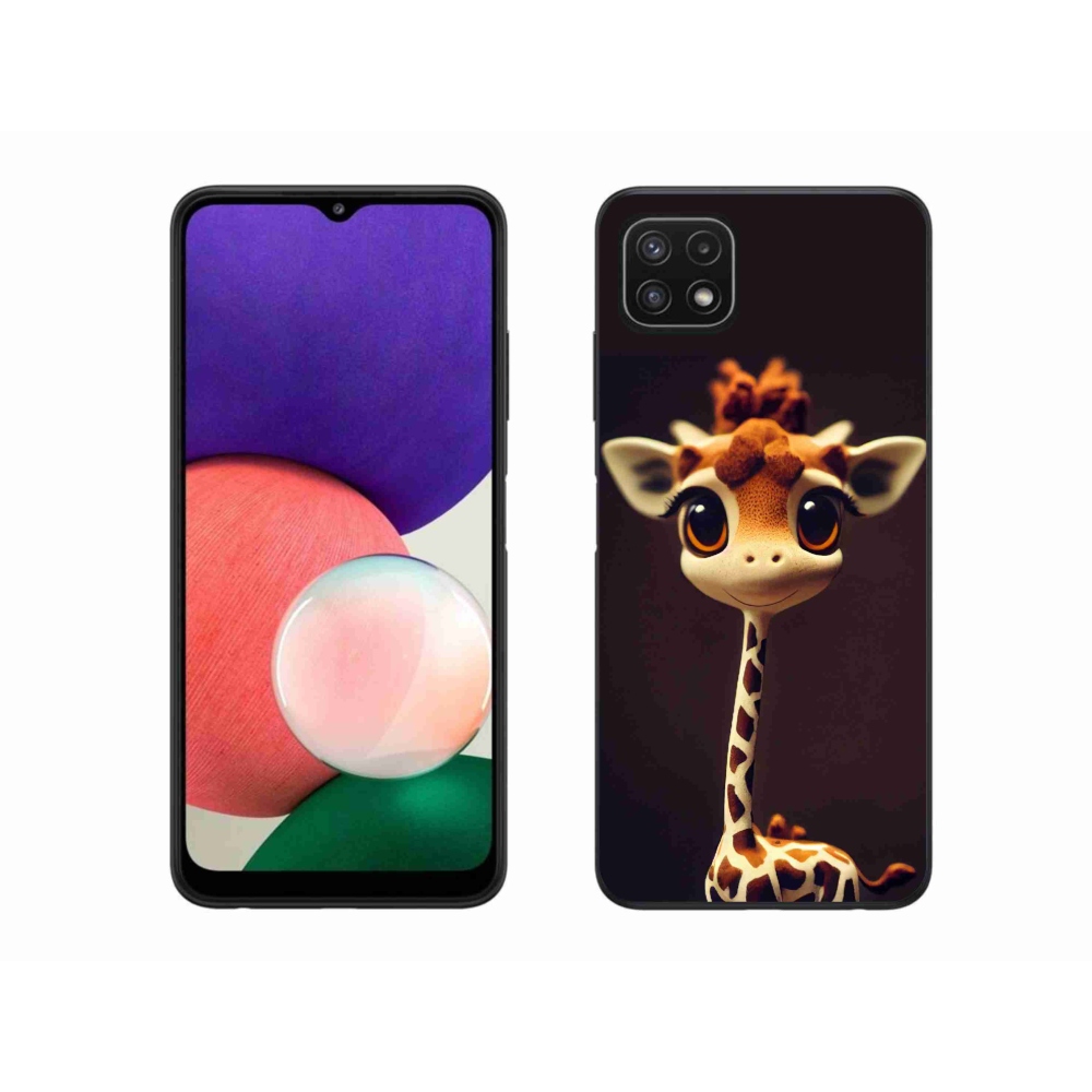 Zselés borítás mmCase Samsung Galaxy A22 5G - kis zsiráfhoz