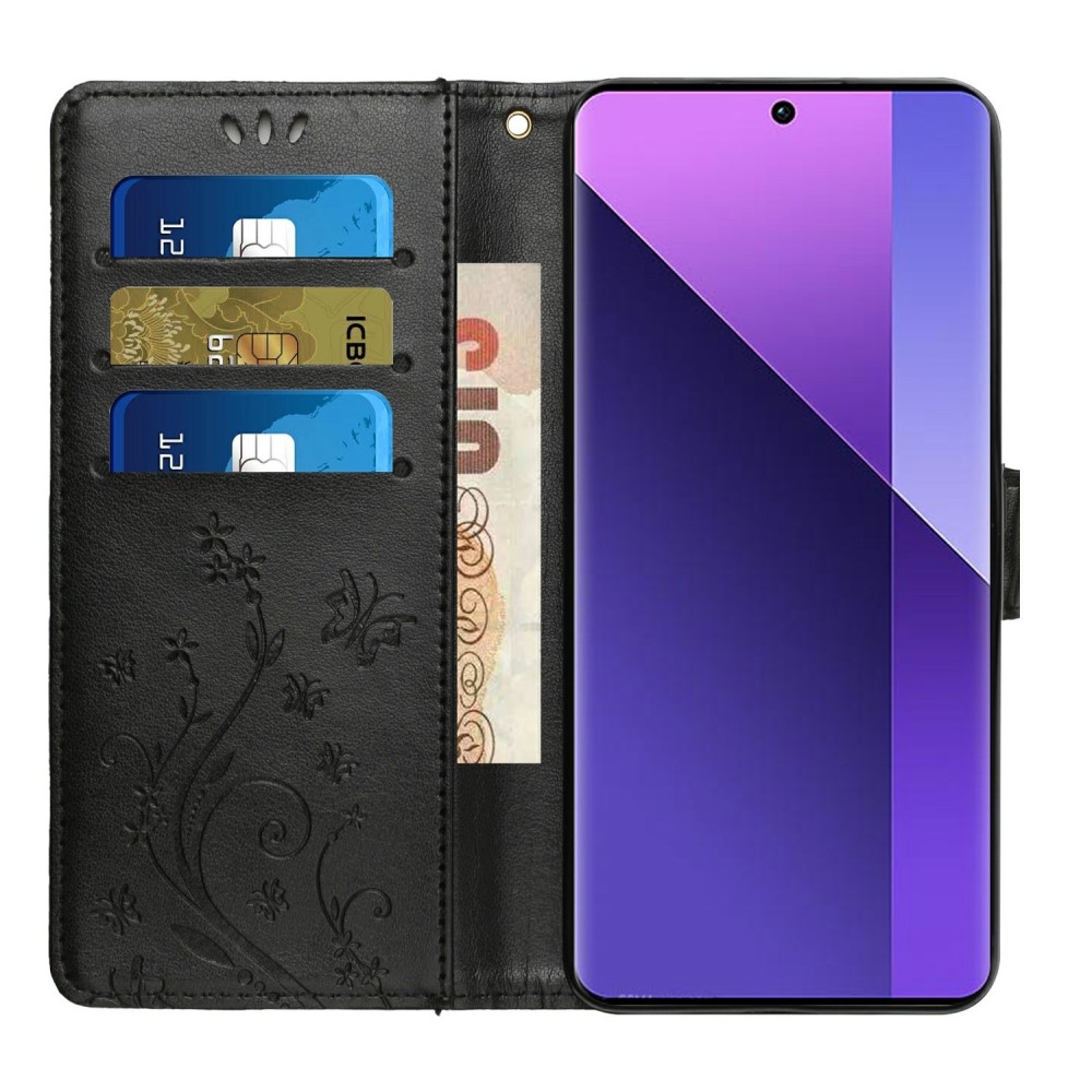 Virágok könyv tok Samsung Galaxy S25 Edge készülékhez - fekete
