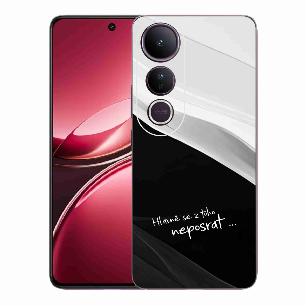 Gél borító mmCase a Vivo V50 Lite 4G/5G készülékhez - vicces szöveg 13 fekete és fehér háttérrel