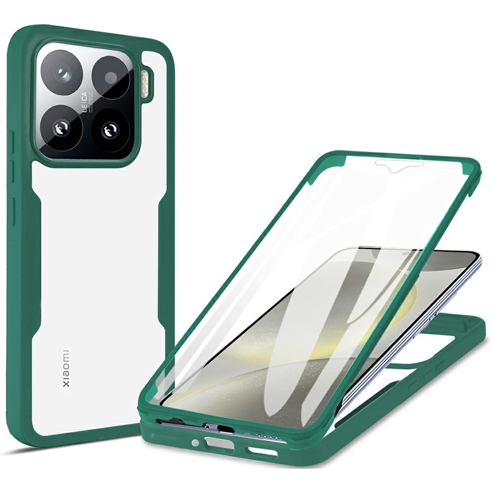 Akril zselés tok keretben képernyővédővel Xiaomi 15 - zöld