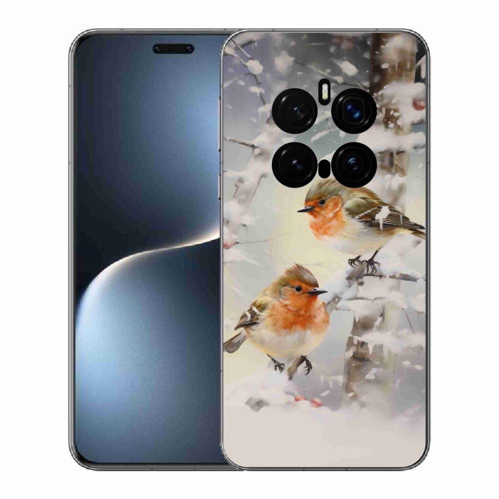 Zselés borítás mmCase a Honor Magic 7 Pro 5G számára - madarak télen