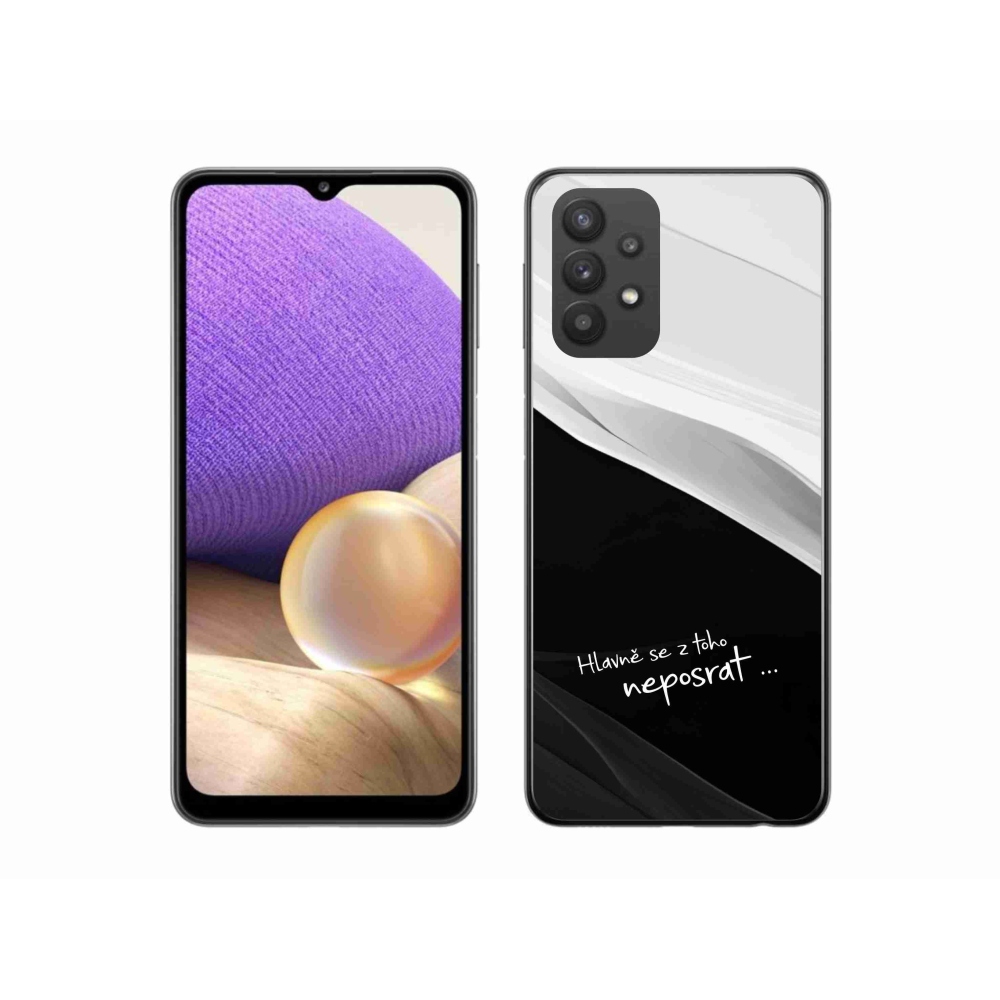 Gél borító mmCase Samsung Galaxy A32 5G - vicces szöveg 13 fekete és fehér háttérrel
