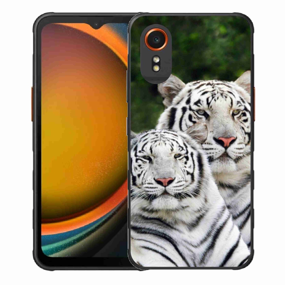 Gél tok mmCase a Samsung Galaxy Xcover 7 készülékhez - fehér tigrisek