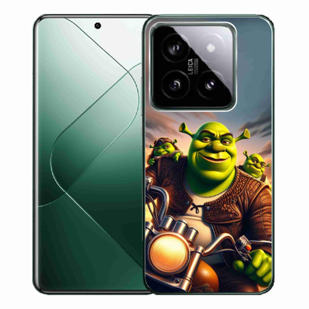 Gél borítás mmCase a Xiaomi 14 Pro-hoz - Shrek egy motorkerékpáron