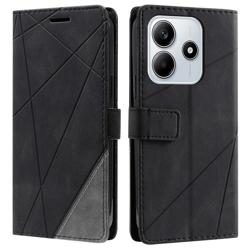 Vonalas könyv tok Xiaomi Redmi Note 14 5G - fekete