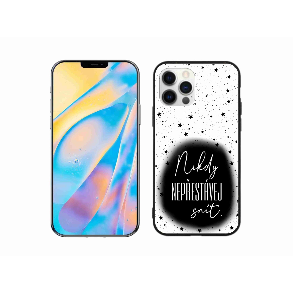 Zselés borítás mmCase iPhone 12 készülékhez - idézet 1 fekete-fehér háttér