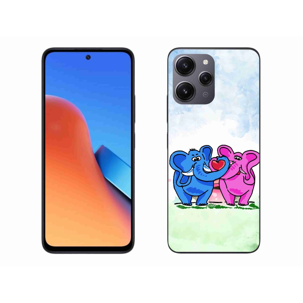 Gél borítás mmCase a Xiaomi Redmi 12-hez - szerelmes elefántok