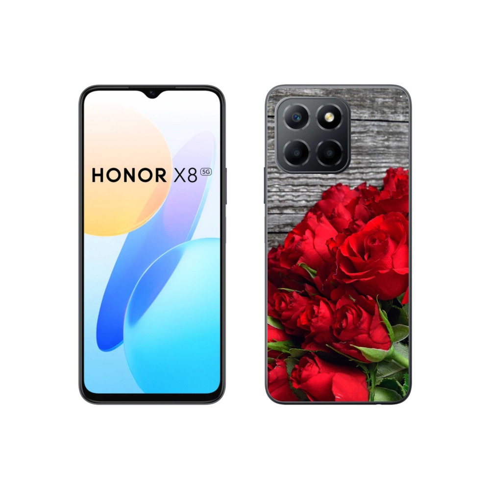 Zselés borítás mmCase a Honor X8 5G/70 Lite 5G készülékhez - piros rózsa