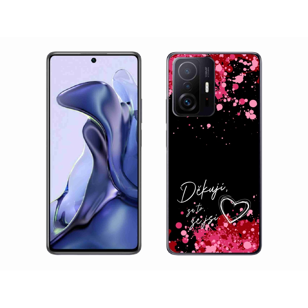 Gél borító mmCase a Xiaomi 11T-hez - text in love 2 fekete háttérrel