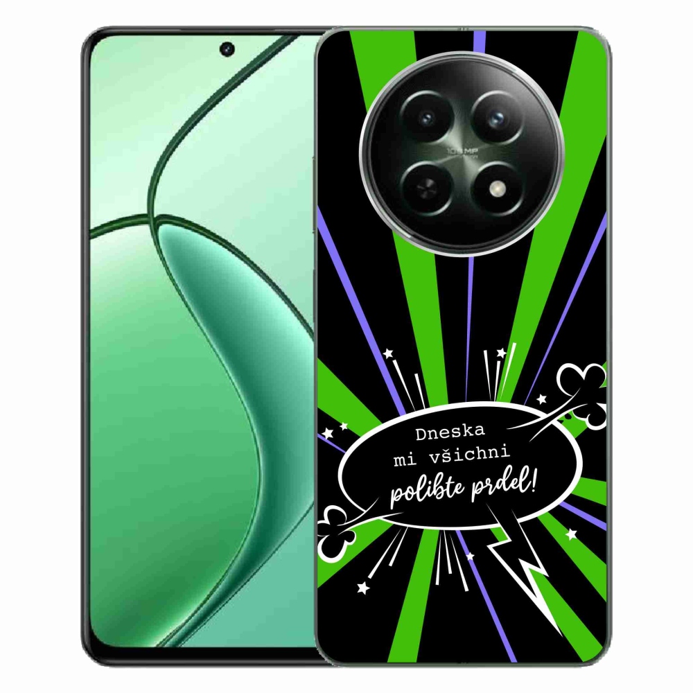 Gél borító mmCase a Realme 12 5G/12x 5G készülékhez - vicces szöveg 15 fekete háttérrel