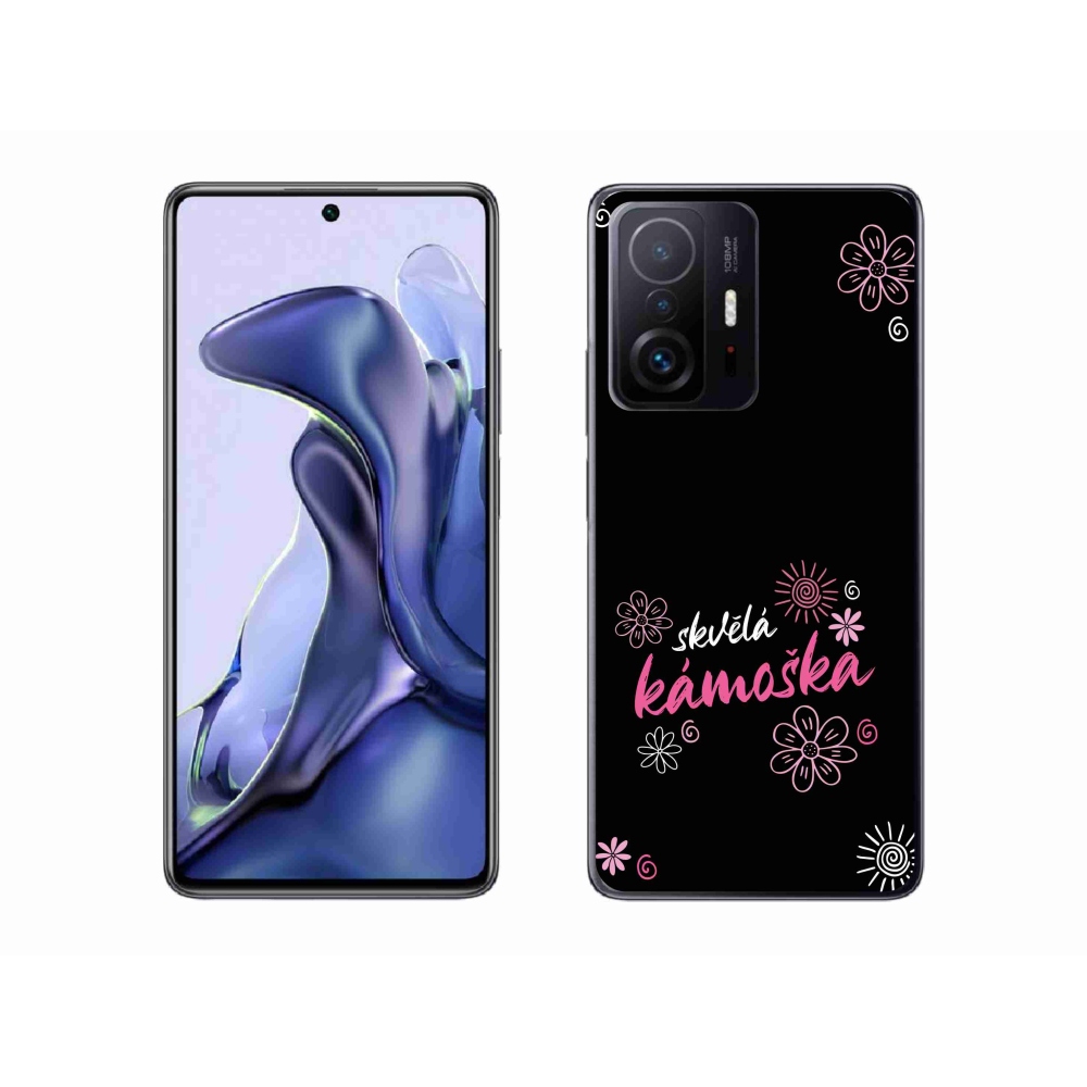 Gél borító mmCase a Xiaomi 11T Pro - nagyszerű haver fekete háttérrel