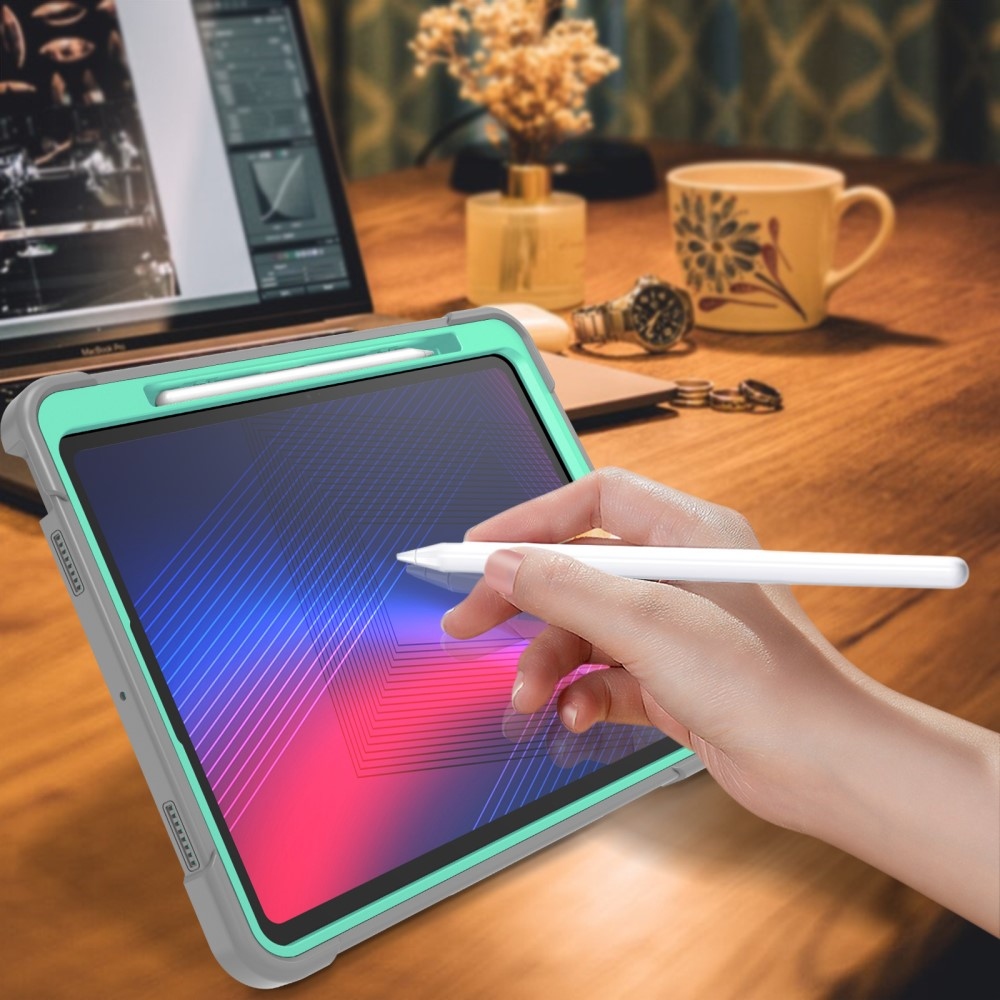 Kick tartós hibrid tok iPad Pro 13 (2024) készülékhez - szürke/mentol színű