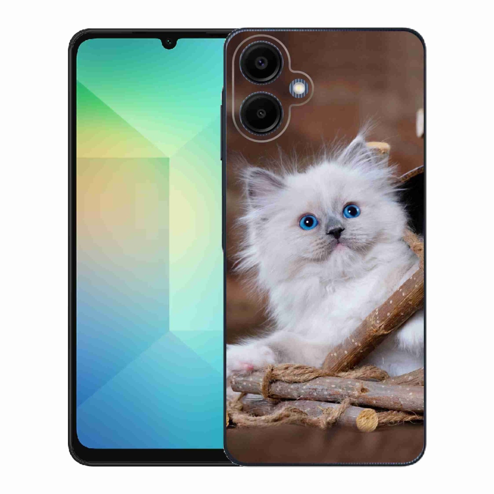 Gél borítás mmCase Samsung Galaxy A06 4G - fehér cica