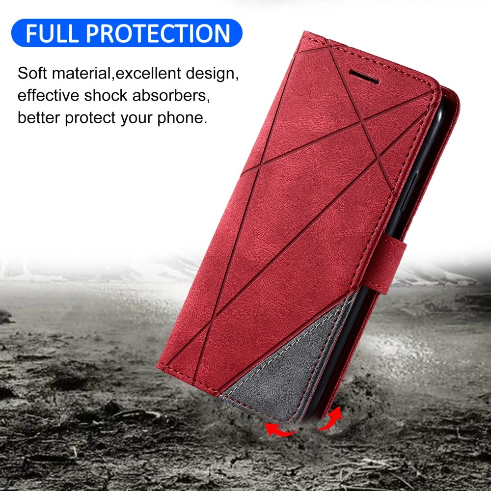Vonalak könyv tok Xiaomi Redmi Note 14 5G - piros