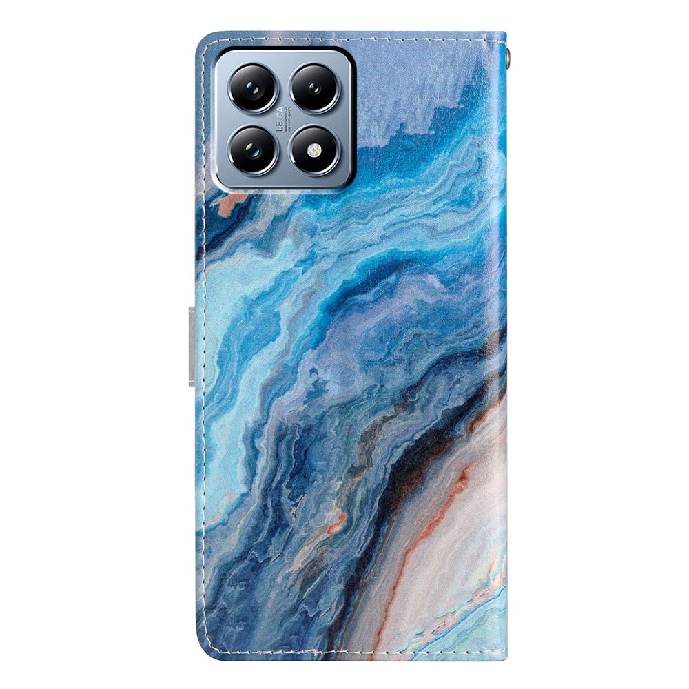 Egyedi könyvtáska Xiaomi 15T Pro - kék márvány