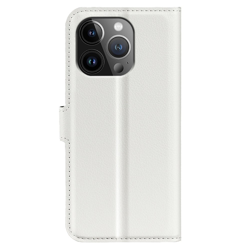 Litchi könyv tok iPhone 15 Pro Max készülékhez - fehér