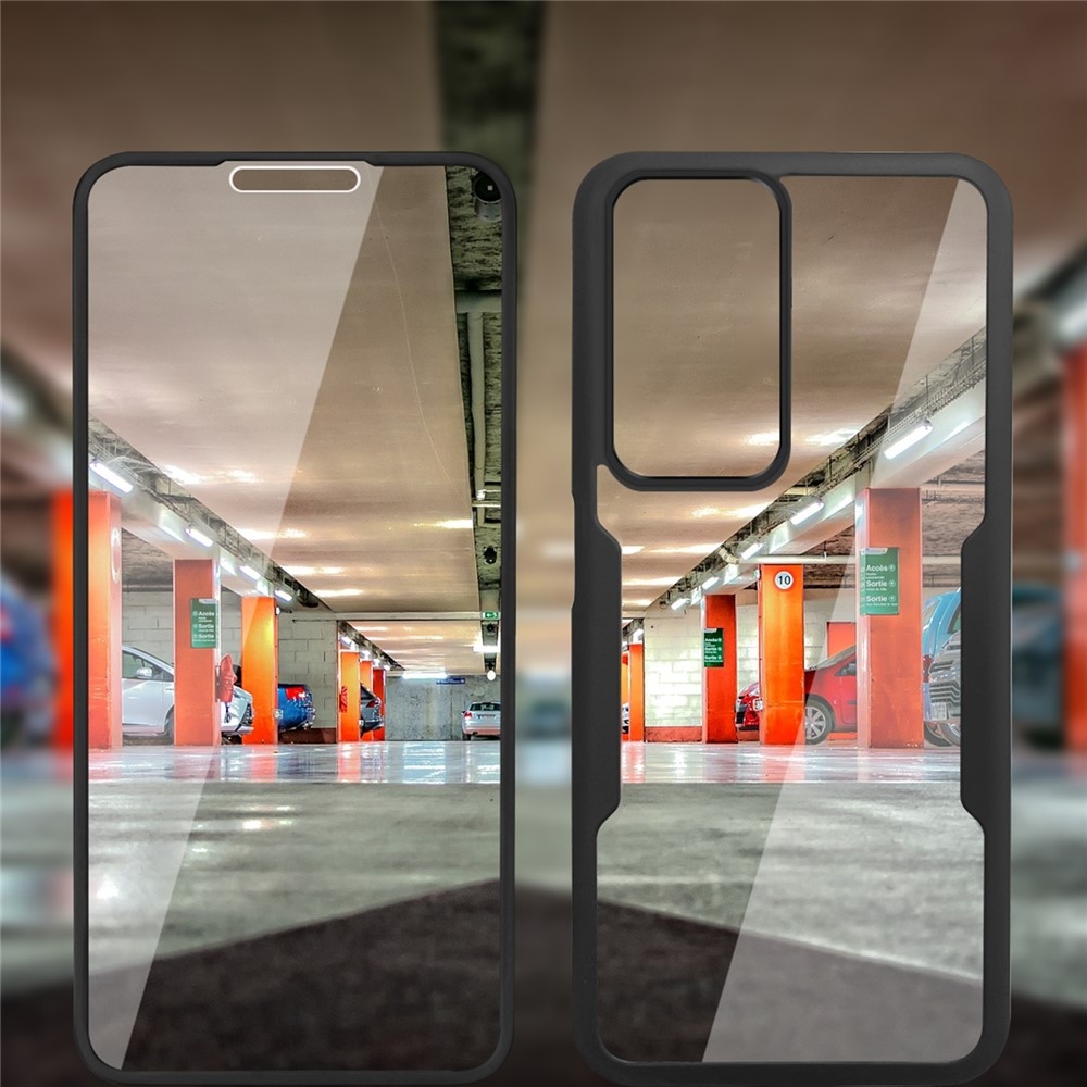 Akril zselés tok kerettel a Samsung Galaxy A16 4G/5G/A17 5G képernyővédőhöz - fekete
