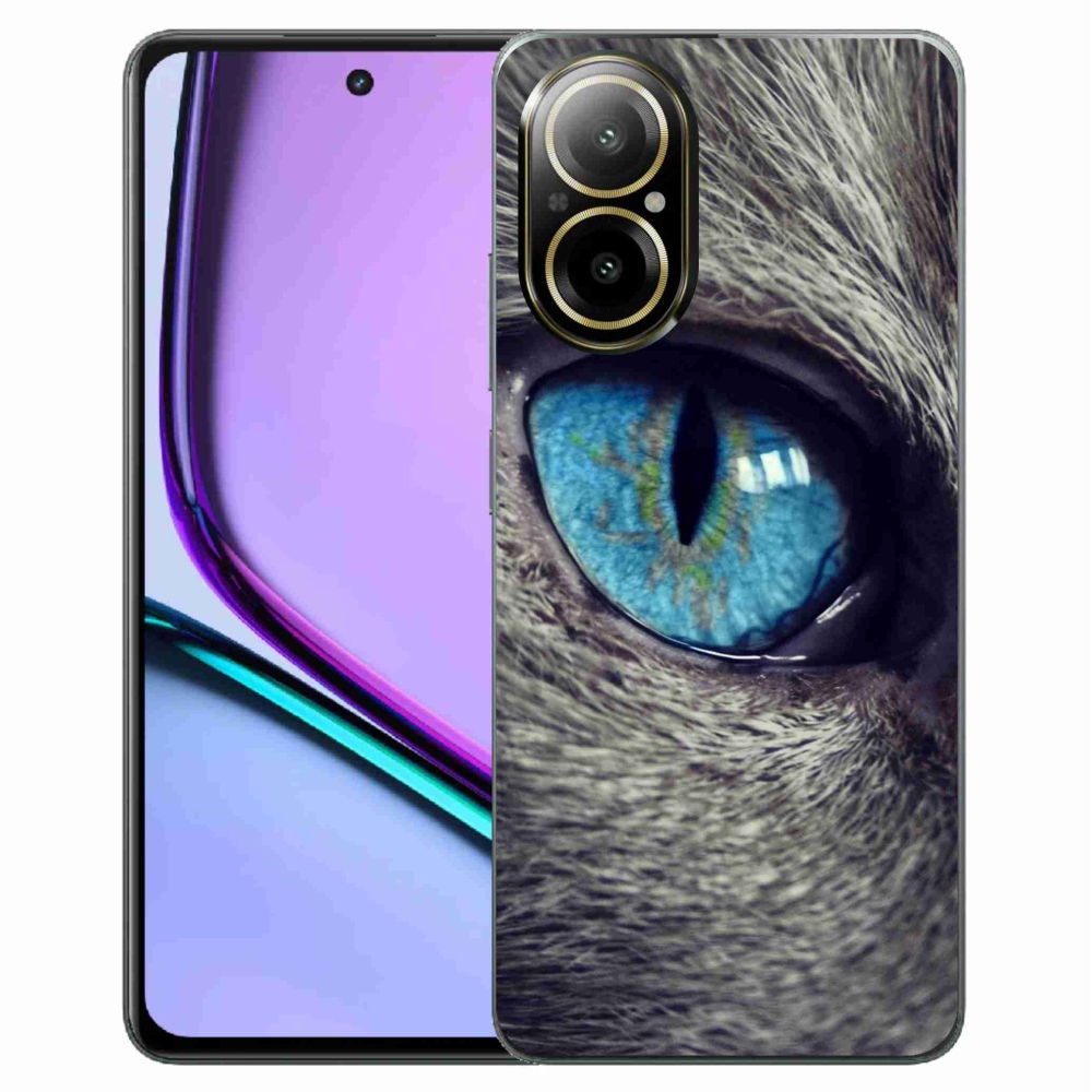 Zselés borítás mmCase a Realme C67 készülékhez - kék macskaszem