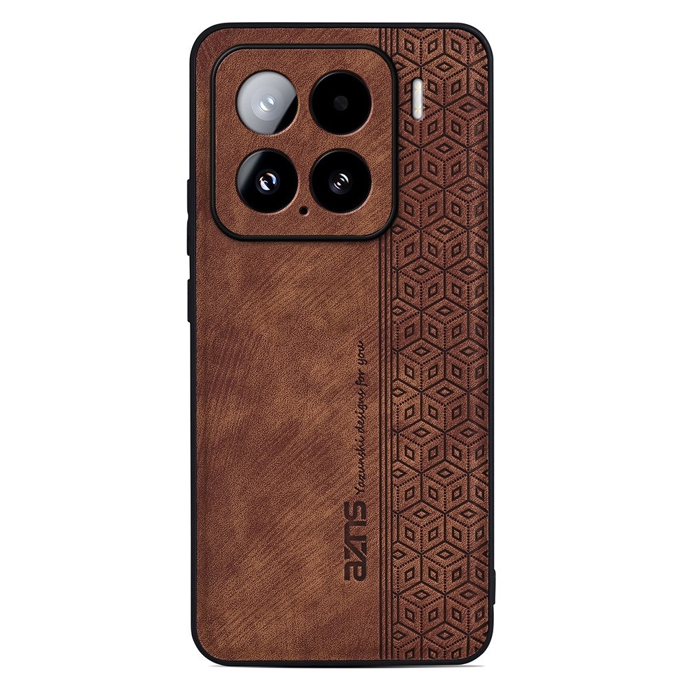 AZNS zselés tok PU bőrrel borított Xiaomi 15 - barna
