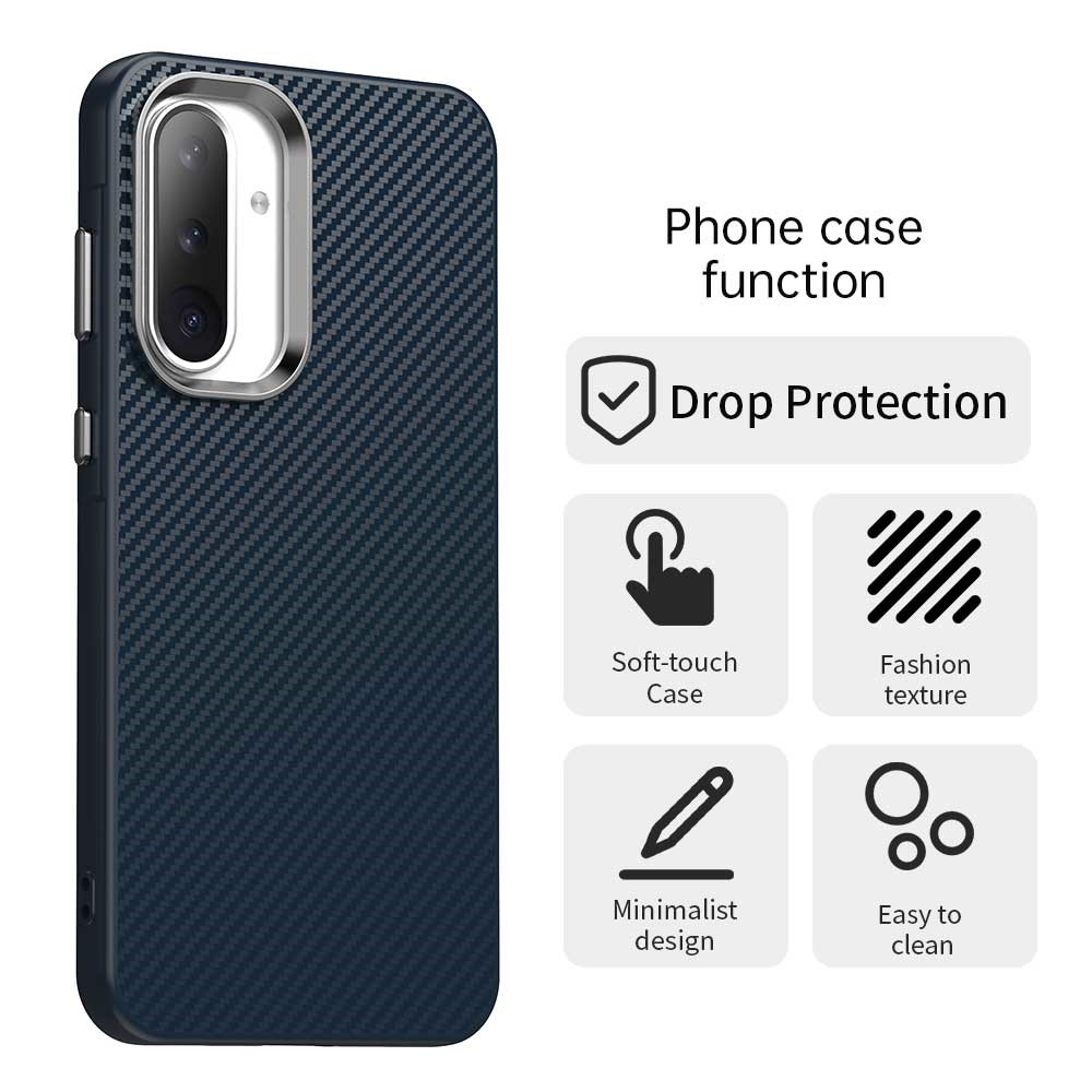 Szálas textúrájú tartós borítás Samsung Galaxy A36 5G készülékhez - kék