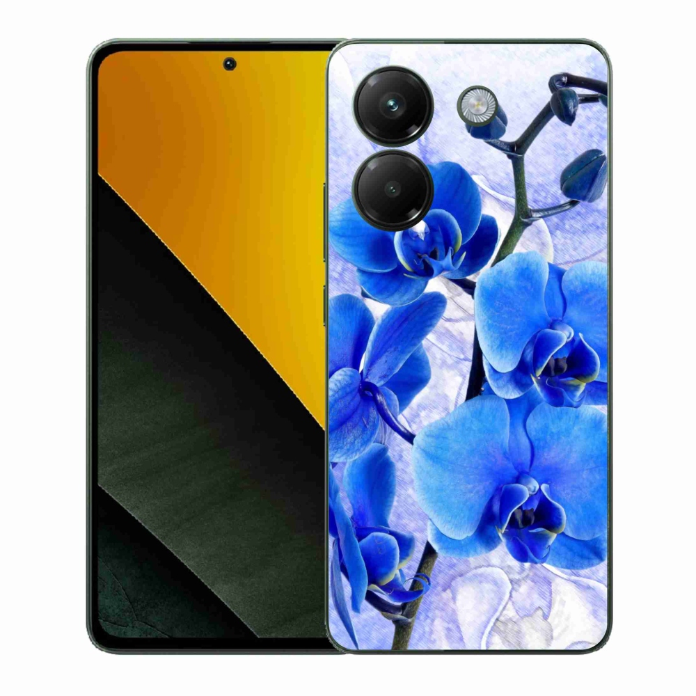 Gél borító mmCase a Xiaomi Poco M7 Pro 5G számára - kék virágok