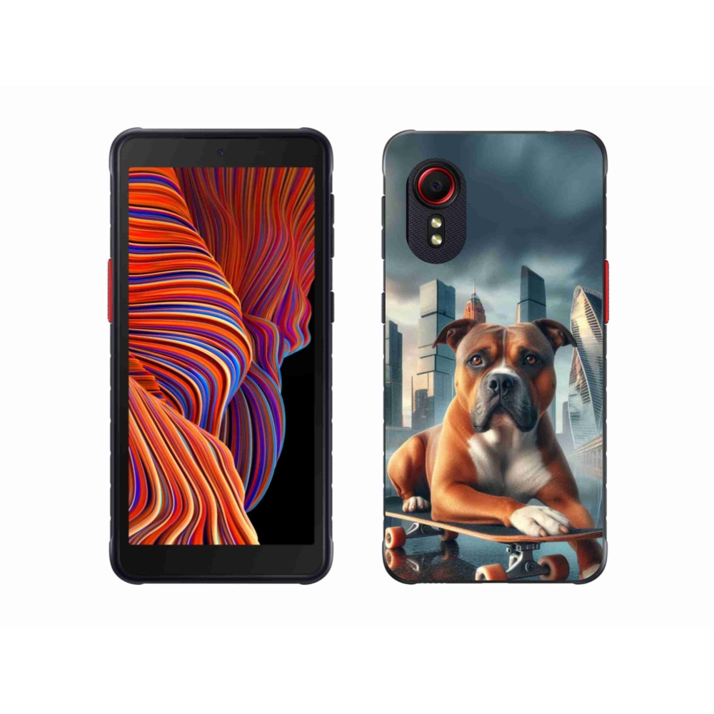 Gél borítás mmCase Samsung Galaxy Xcover 5 készülékhez - kutya gördeszkán