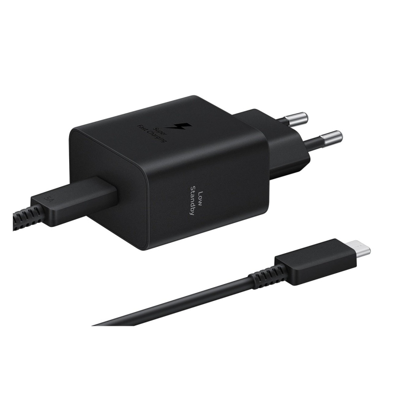 EP-T4511XBE Samsung USB-C 45W-os utazási töltő + USB-C adatkábel Fekete