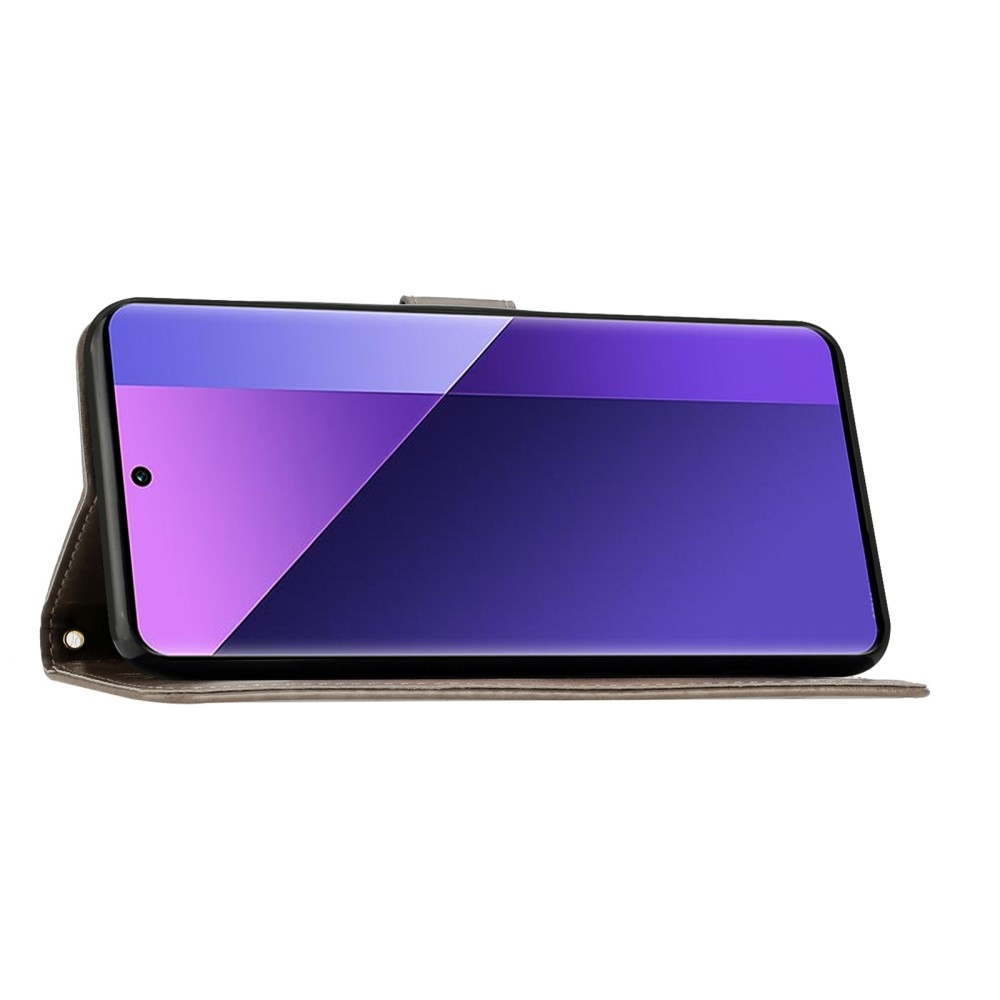 Virágok könyv tok Xiaomi 15 Pro-hoz - szürke