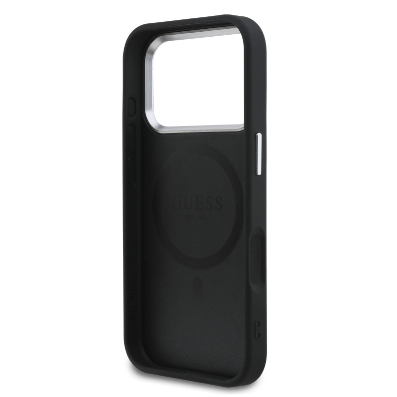 Guess PU Saffiano MagSafe MagSafe hátlap iPhone 17 Pro Fekete