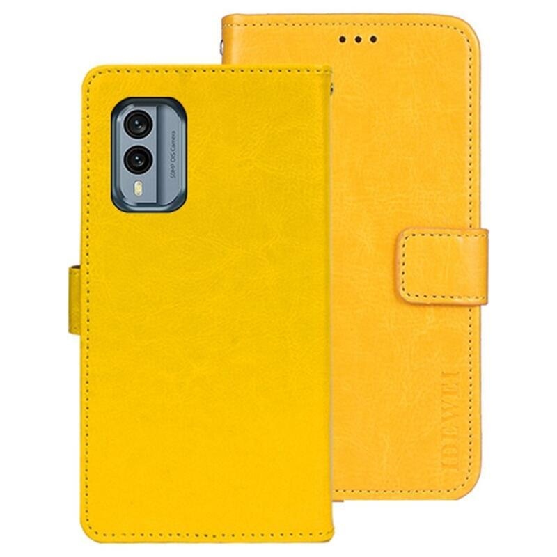 IDEWEI pénztárca tok a Nokia X30 5G készülékhez - sárga