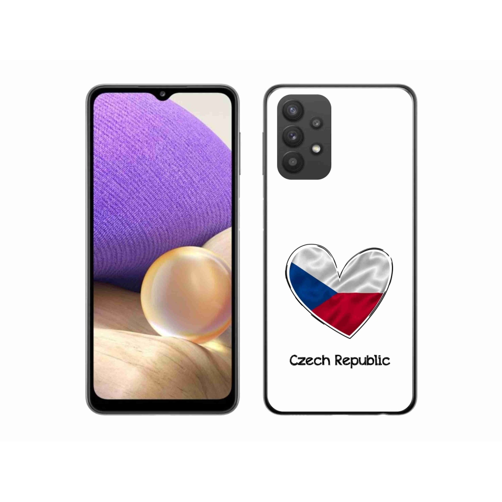 Gél borító mmCase Samsung Galaxy A32 5G - zászló szív fehér háttérrel