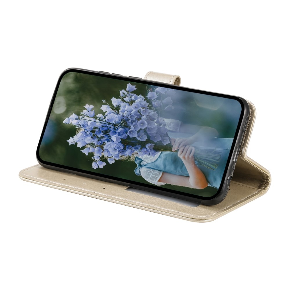 Mandala könyv tok Samsung Galaxy S25 Ultra készülékhez - arany színben