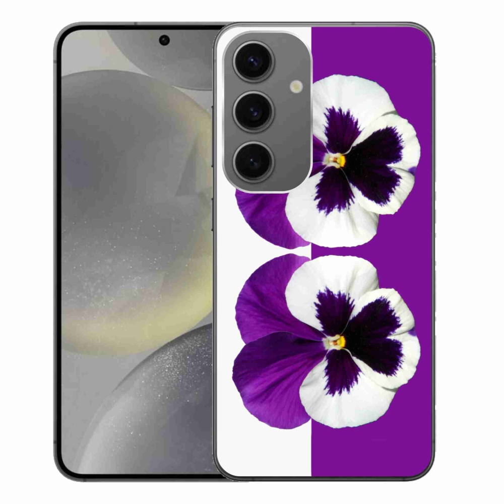 Gél védőhuzat mmCase Samsung Galaxy S24+ készülékhez - lila és fehér virág