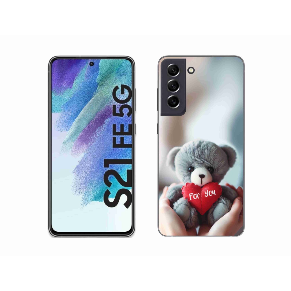 Gél borítás mmCase Samsung Galaxy S21 FE 5G - mackó a szerelmesek számára