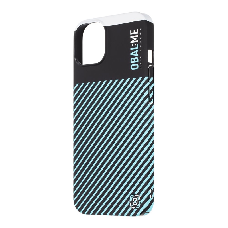 Cover:ME Flossy Stripes Cover for Apple iPhone 13 Fekete/tejkék borító
