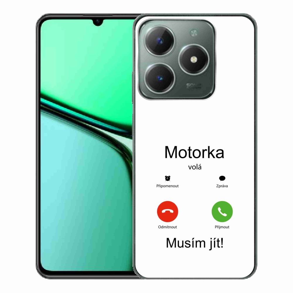 Gél borító mmCase a Realme C61 készülékhez - motoros hívó fehér háttér