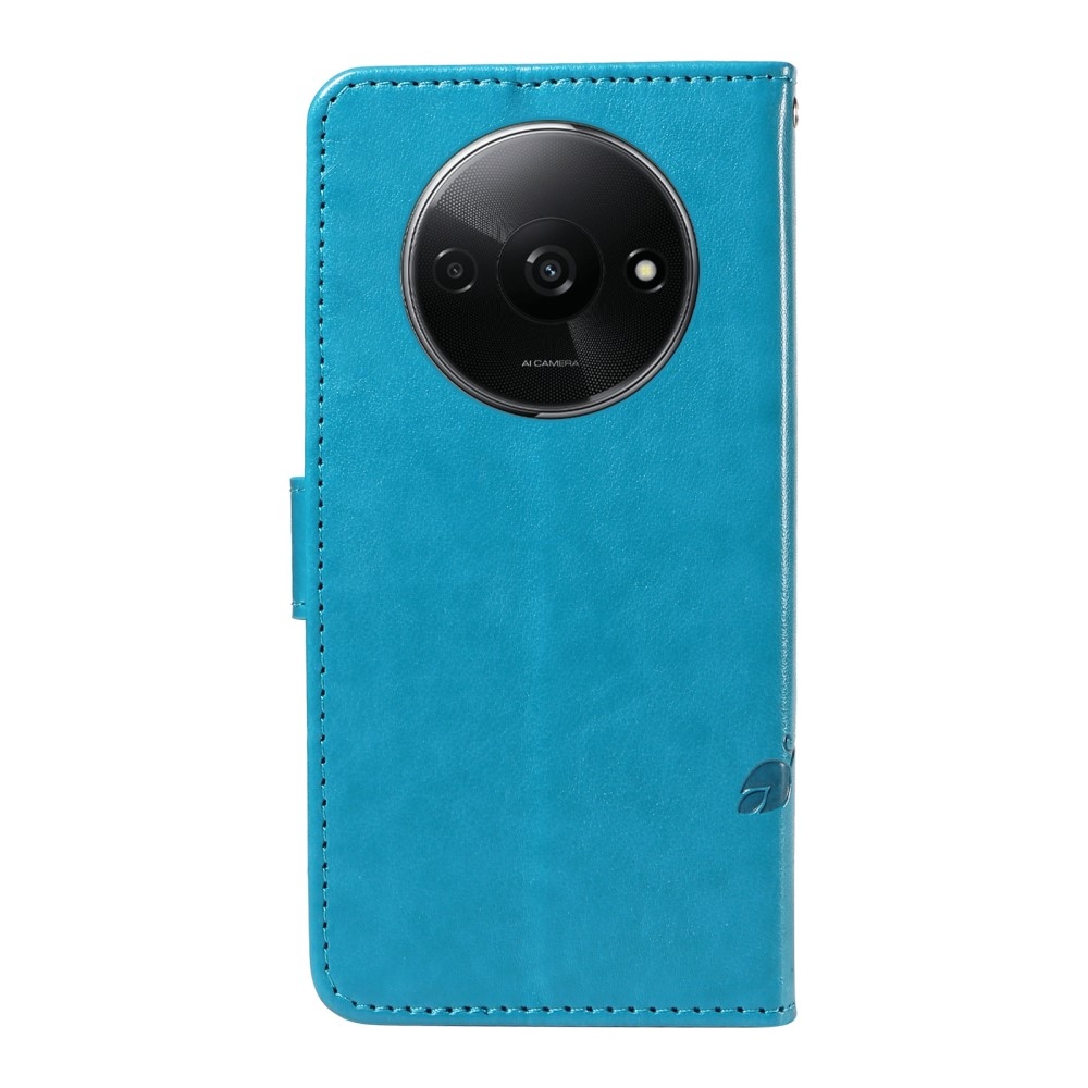 Virágok könyv tok Xiaomi Redmi A3-hoz - kék