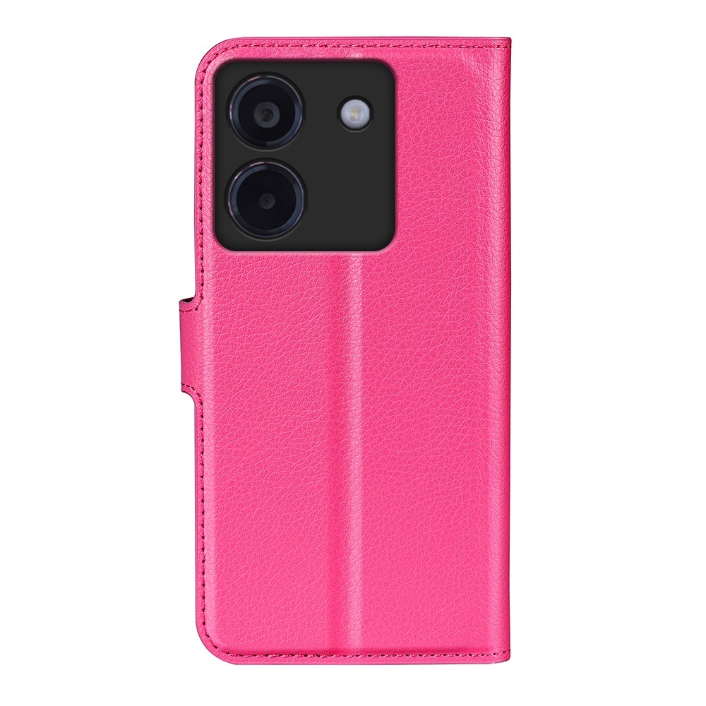 Litchi könyv tok a Xiaomi Poco M7 Pro 5G-hez - rózsaszínű