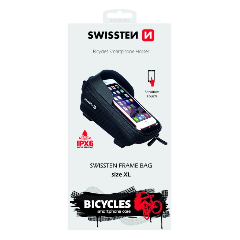 Swissten XL vízálló kerékpártáska - Fekete