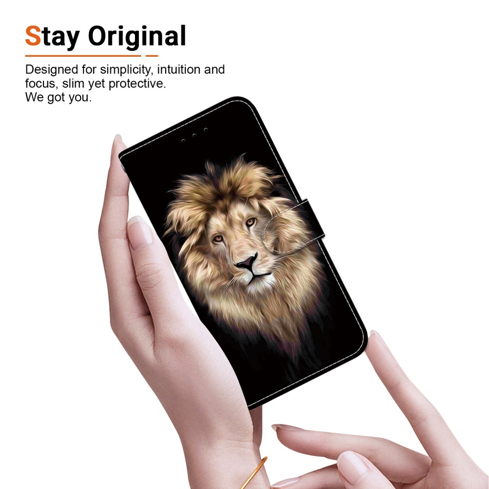 Sokoldalú könyves tok Samsung Galaxy A36 5G/A56 5G - oroszlán