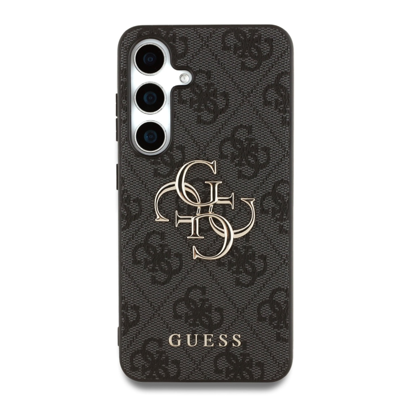 Guess PU 4G fém logó hátlap Samsung Galaxy S25 szürke