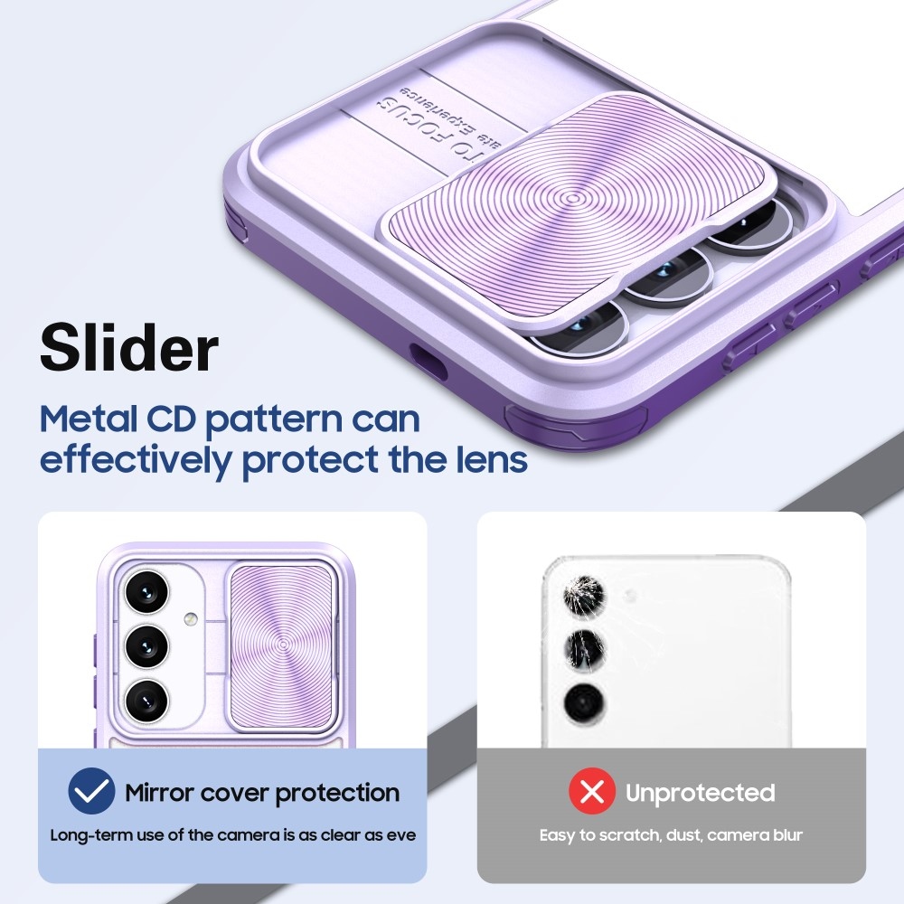 Tartós hátlapi borítás kamerafedéllel Samsung Galaxy S25+ - lila