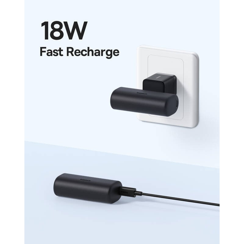 Baseus Compact 20W gyors töltés USB-C Powerbank 5000mAh Cluster fekete