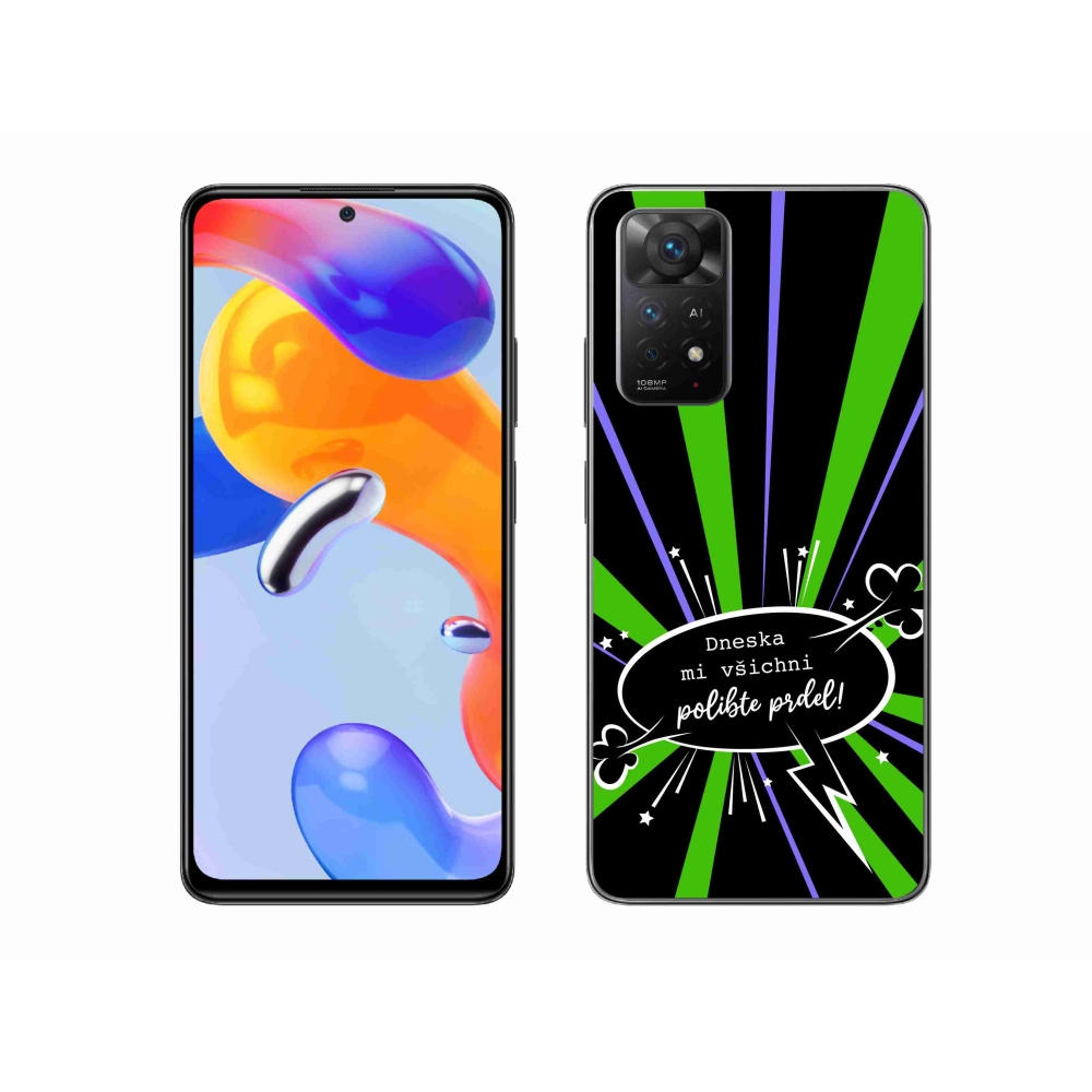 Gél borító mmCase a Xiaomi Redmi Note 11 Pro 4G/5G-hez - vicces szöveg 15 fekete háttérrel
