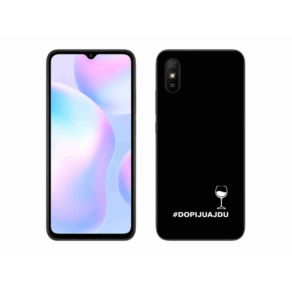 Gél borítás mmCase a Xiaomi Redmi 9A számára - bor motívum fekete háttérrel
